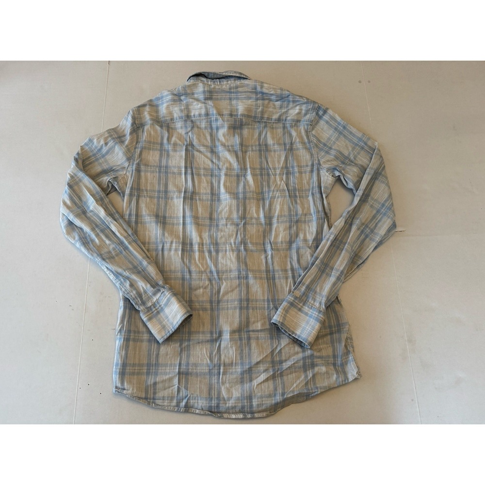 Faherty Button Up Shirt Mens Blue Plaid Casual Long Sleeve Button Down XS - Picture 2 of 5
